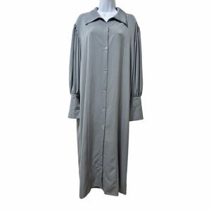Nap Loungewear Drape Shirt Robe Dressing Gown Size M Frost Blue Stretch Lounge